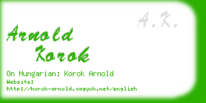 arnold korok business card